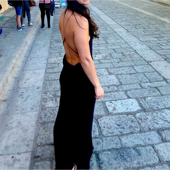 Brandon Maxwell Halter Maxi Dress in Black - Picture 4 of 8